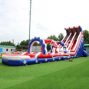 27ft cao kép <span class=keywords><strong>Lane</strong></span> trượt nước Inflatable trượt nước để bán - Product Image 4