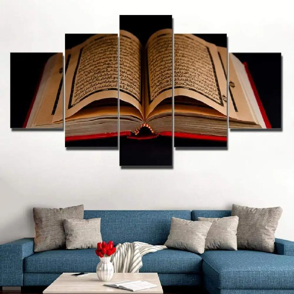 3D Canvas Wall Art Canvas Picture 5"Quran" Islamic Painting Hd calligraphy islamic canvas art