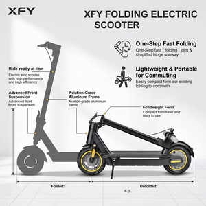 สกู๊ตเตอร์ไฟฟ้าพับได้ XFY 350W 36V กันน้ำ สองล้อ สำหรับผู้ใหญ่ พร้อมโลโก้สั่งทำพิเศษ พิมพ์ด้วยเลเซอร์ - Product Image 1
