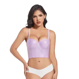 Hot bán treo push up có thể điều chỉnh cộng với kích thước vest ống của phụ nữ hình thành Tank Top Bustier 1/2 cup áo ngực áo nịt ngực da