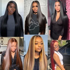 <span class=keywords><strong>Parrucca</strong></span> Sintetica Lunga 36 Pollici, Liscia, Marrone, Bionda, Castagna, Nera, con Frontale 4x4, Parte Libera, Trasparente, con Attaccatura Naturale - Product Image 6