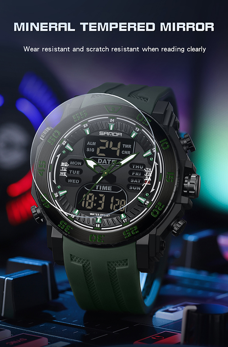 OEM SANDA 6029 Top Brand Men's Women's Multifunctional Electronic Watch Leisure Sports Waterproof Digital Student Watch