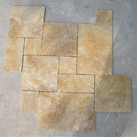 Marbre de travertin Beige, carreaux de pavés de piscine martelés de 30mm d'épaisseur, vente en gros