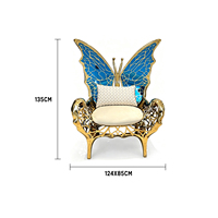 Fauteuil papillon de luxe en acier inoxydable pour salon, fauteuil de loisirs créatif et artistique avec accoudoirs, chaise individuelle pour mariage et fête