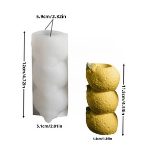 TangChu Stacked Fruit Candle Holder Silicone Mold DIY Strawberry Banana Grape Scented Irregular Shape Individually <b>Wrapped</b> - Product Image 6