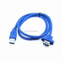 OEM ODM Personalizado USB 3,0 Cable de carga de datos USB 3,0 Tipo a macho a Tipo a hembra Montaje en panel con orificios para tornillos