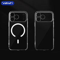 Étui de téléphone fin transparent anti-jaunissement VAWI C029 pour iPhone 15 16 17 Series Pro Pro Max No Plus, coque de téléphone en PC antichoc
