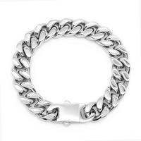 316L Stainless Steel 18K PVD Gold or Silver or Black Plated Wholesale Fashion Jewelry Cuban Chain Bracelet for Men Wear