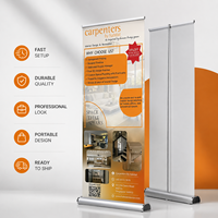 Support de bannière enroulable en alliage d'aluminium en gros pour stand de salon professionnel, en stock, robuste et rétractable