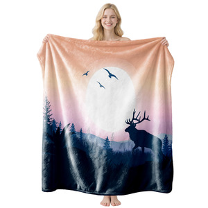 Couverture en peluche personnalisée avec portrait de Golden Retriever, couleur violette, rectangulaire, anti-boulochage, décoration d'intérieur, utilisation quatre saisons - Product Image 6