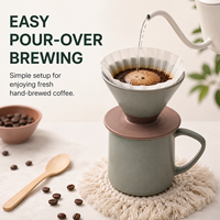 Filtre à café en céramique en gros, réutilisable, avec logo personnalisé, pour usage domestique ou en café