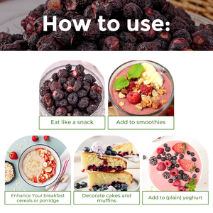 Etiqueta privada Arándano natural Liofilizado Fruta Batido Arándanos Liofilizado Aperitivos Batidos Bebida - Product Image 3