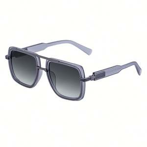 Lunettes de soleil surdimensionnées vintage tendance 2025 avec logo personnalisé, UV400, pour femmes et hommes, style aviateur carré - Product Image 6