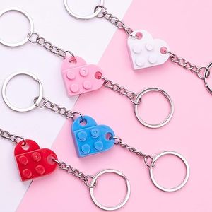 Ensemble de porte-clés en forme de cœur à faire soi-même, blocs de construction en briques acryliques <span class=keywords><strong>pour</strong></span> les couples, 2 pièces, cadeaux d'amour assortis, petit ami, petite amie, Noël - Product Image 3