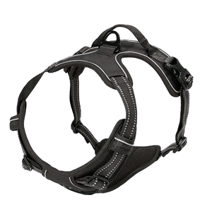 Harnais pour chien anti-traction avec 2 attaches pour laisses, réglable, rembourré doux, en polyester réfléchissant uni, pour chiens de petite, moyenne et grande taille - Product Image 1
