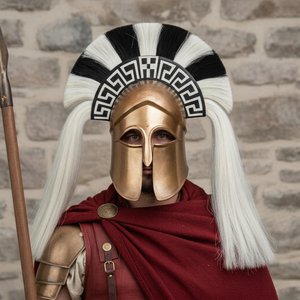 Casque Spartan en Bronze avec Crête en Crin de Cheval, Armure Artisanale Portative pour Cosplay, Affichage de Collection - Product Image 6