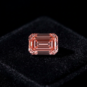 Diamante Suelto Cultivado en Laboratorio, Corte Esmeralda, Color Fantasía, VS1, Certificado IGI, Piedra para Joyería, Color Rosado Anaranjado, AURALUXURIA LG1340 - Product Image 4