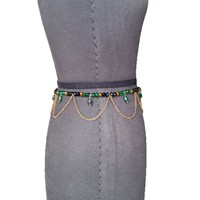 Nouveau Design Chaîne de Corps Pendentif Vague Simple Brillante Perles Pour Femme Accessoire Assorti Tenue Noire Chaîne de Taille