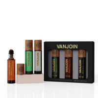 Flacon roll-on d'huile essentielle 10 ml, bille en pierre naturelle de différentes couleurs, couvercle en bois, boîte cadeau personnalisée disponible