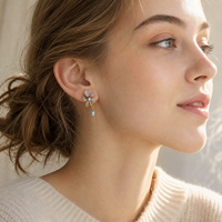 Boucles d'oreilles pendantes en fer pour femmes, style rétro, motif floral, design de niche vintage, tendance chinoise élégante, cadeau, bijoux d'oreille, nouvelle collection 2026
