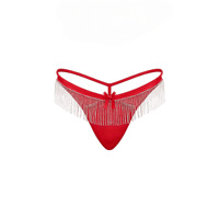 Culotte érotique sexy pour femme, style français, design à pompons, luxe léger, pour le commerce international, string perlé, avec chaîne décorative