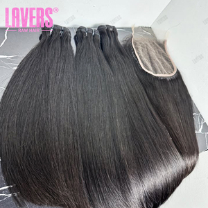 Vente en gros de mèches de cheveux humains bruts 100% avec fermeture en dentelle frontale, fournisseur de cheveux bruts alignés sur la cuticule, mèches de cheveux bruts alignées sur la cuticule - Product Image 2