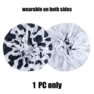 <span class=keywords><strong>หมวก</strong></span>คลุมผมซาตินแบบยืดหยุ่นสำหรับผู้หญิง ลายวัวพิมพ์สองชั้นแบบกำหนดเอง ยี่ห้อ SOLPOP สำหรับ<span class=keywords><strong>ใส่</strong></span>นอน - Product Image 4