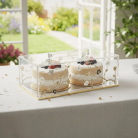 Support à gâteau personnalisable en acrylique écologique avec couvercle pour Shabbat et fêtes juives – Idéal comme cadeau