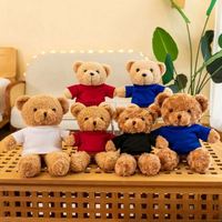 Ours en peluche personnalisé avec logo et t-shirt imprimé, animal en peluche personnalisé pour cadeaux promotionnels et cadeaux de fêtes