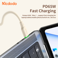 Mcdodo 477/476 1.2M 60W Câble USB-C 65W Led Silicone Sans Enroulement Super Charge 65W Pd Type-c à Type-c Câble Pour iPad iPhone 15