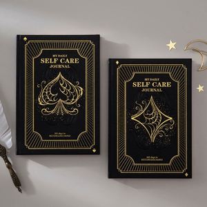 New Self-Care Notebook Imitation Leather Bronzing English A5/A6 Gift <b>Locking</b> Binding <b>Diary</b> - Product Image 2
