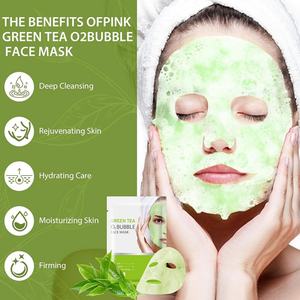 Mascarilla Facial de Tela para el Cuidado de la Piel, Marca Privada Personalizada OEM, Limpieza Profunda, Té Verde, Burbujas de O2, Tamaño de Muestra, Para Todo Tipo de Piel - Product Image 4