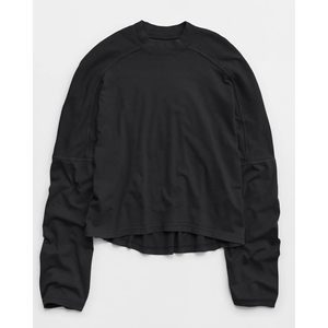 T-shirt oversize à manches longues et col rond pour femme, couleur unie, épaules tombantes, style décontracté, sportif, Y2K, Printemps-Été 2026 - Product Image 6
