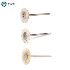 Brosse à roue miniature ORO avec mandrin en acier de 2,35 mm, brosse à poils naturels de 10,5-25,4 mm pour le polissage, le nettoyage et le lustrage des bijoux - Product Image 2