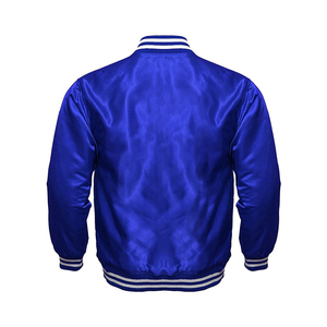 Chaqueta Varsity de Satén Personalizada a Precio de Fábrica para Hombre, Chaqueta de Satén Informal de Cuello Alto y Color Sólido para Hombre al por Mayor - Product Image 3