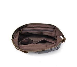 Simple Durable Retangular Zippered Waxed Canvas Cotton Toiletry <b>Bag</b> Travel <b>Wash</b> Pouch Storage Makeup with Handle for Men - Product Image 6