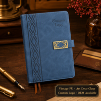 Carnet de notes/journal à couverture rigide en cuir PU effet daim vintage avec logo personnalisé, 100 feuilles, vente en gros, format A5, OEM, gaufrage diamant, fermeture à fermoir