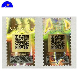 Étiquettes adhésives en papier synthétique anti-contrefaçon personnalisées en Chine, sensibles à la chaleur, changeant de <span class=keywords><strong>couleur</strong></span>, avec <span class=keywords><strong>code</strong></span> QR à gratter, holographiques 3D - Product Image 2