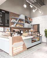 Conception Personnalisée de Mobilier pour Café : Agencement Tendance pour Boulangerie, Comptoir de Bar Moderne pour Salon de Thé et Confiseries