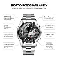 Montre à quartz de luxe pour homme en acier inoxydable et alliage, avec verre saphir, résistante à l'eau, 45 mm, en stock direct usine, pour l'export.