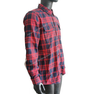 Camicia <span class=keywords><strong>a</strong></span> <span class=keywords><strong>quadri</strong></span> di flanella in cotone 100% <span class=keywords><strong>a</strong></span> manica lunga personalizzata da <span class=keywords><strong>uomo</strong></span> vestito nuovo di alta qualità per stile Casual con Longline svasato primaverile - Product Image 2