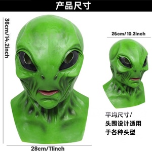 <span class=keywords><strong>Maschera</strong></span> aliena in lattice auricolare Halloween UFO terrore verde <span class=keywords><strong>maschera</strong></span> per feste decorazioni e costumi nuovo prodotto - Product Image 2
