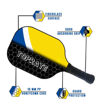 Raquette de pickleball Toprate 16 mm T700 en fibre de carbone/graphite ultra-légère, nid d'abeilles, pour adulte, personnalisée, divertissement, haute qualité