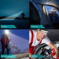 Lampe frontale LED COB rechargeable haute puissance, étanche, longue portée, en silicone, pour cyclisme, randonnée, travail, avec détecteur de mouvement, pour le camping