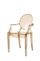LUS-L001 Vente en gros Siècle Victoria Moderne Bras Louis Chaise Événement de mariage Acrylique Cristal Transparent Plastique Clair Fantôme Chaise