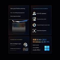Vente en gros pour ordinateur portable de jeu MSI Stealth 16 AI+ 2026 Intel Core Ultra 9 RTX 5070Ti 32 Go 1 To 2.5K 240 Hz OLED Ultra Mince AI PC