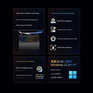 Portátil para Juegos Stealth 16 AI+ 2026 al por Mayor, Intel Core Ultra 9, 32GB DDR5, 1TB SSD, RTX 5070Ti, Pantalla OLED de 16 Pulgadas, 2.5K, 240Hz, Ultra Delgado, con IA - Product Image 6