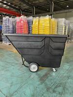 Conteneur roulant industriel multifonctionnel robuste, capacité de 1 pi³ (1250 lb), chariot de transport en plastique inclinable à 4 roues