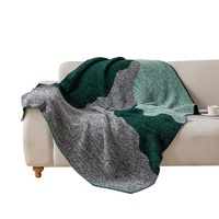Couverture de canapé et de sieste de bureau en fibre synthétique, tricotée semi-velours, motif abstrait, toutes saisons, épaisse, haut de gamme, moderne