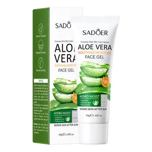 Custom Logo 40g Natural Aloe Vera 98% Soothing Gel Skin Repair Soothing Moisturizing Skin Sadoer Gel Aloe Vera Gel For Face